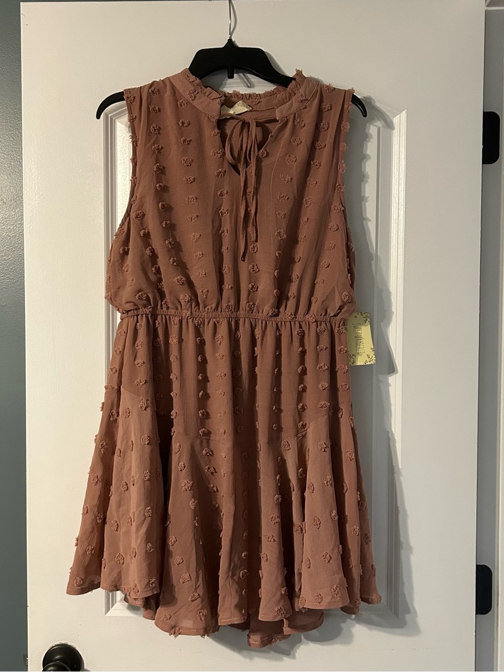 Sleeveless Mauve Pom-Detail Dress
